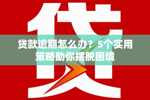 西海岸贷款逾期怎么办？5个实用策略助你摆脱困境