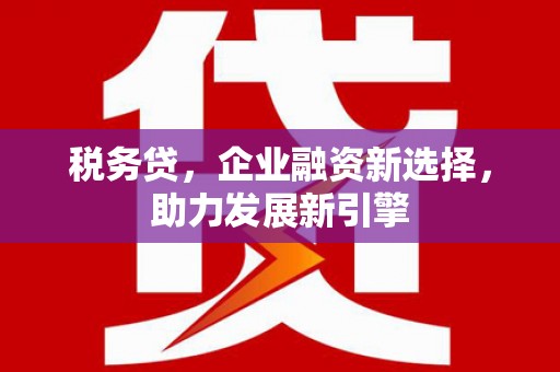麒麟税务贷，企业融资新选择，助力发展新引擎