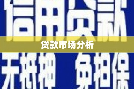 响水贷款市场分析