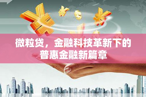 长武微粒贷，金融科技革新下的普惠金融新篇章